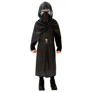 Kids Kylo Ren Star Wars costume with hooded robe and chrome mask