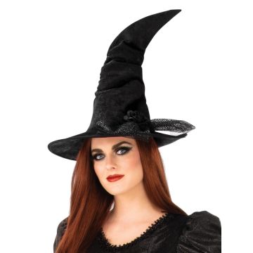 Womens Enchanting Witch Costume - Full Length Black Dress with Hat