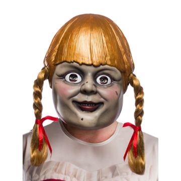 Adult Mens Annabelle Costume with Mask - Horror Doll Tunic and Face Mask Set