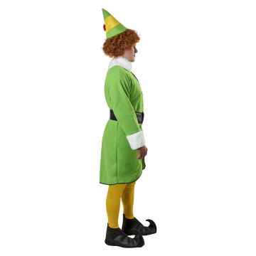 Adult Buddy the Elf Costume - Men's Christmas Elf Outfit with Wig & Boots