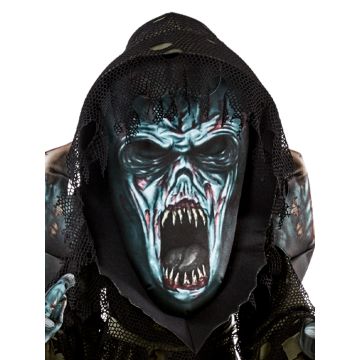 Kids Zombie Creature Costume with Oversized Mask and 3D Gloves