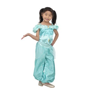 Girls Jasmine Costume - Disney Aladdin Princess Dress with Pants