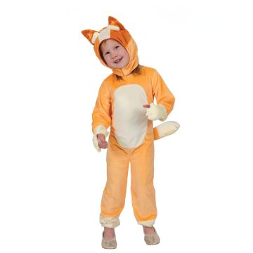 Kids Bingo Bluey costume full body jumpsuit with detachable hood and 3D ears
