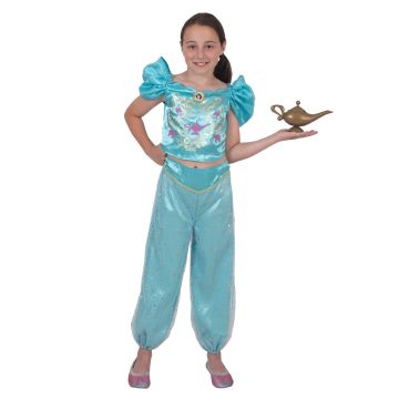 Kids Disney Princess Jasmine Costume - Girls Aladdin Dress-Up Set