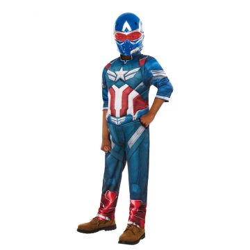 Kids Captain America Brave New World deluxe costume with foam padded jumpsuit and mask
