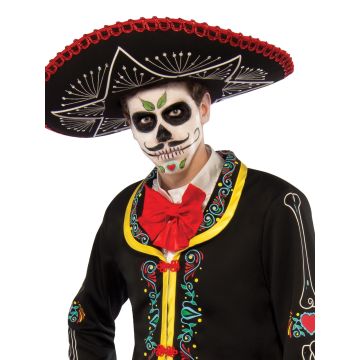 Mens Day of the Dead Mariachi Costume - Skeleton Senor Suit with Sombrero