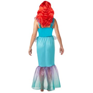 Disney Ariel Little Mermaid Costume Dress - Adult Princess Gown with Sequin Bodice & Tulle Fin