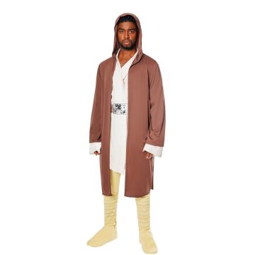 Adult Jedi Knight Robe Costume with Hood - Star Wars Brown Hooded Cloak