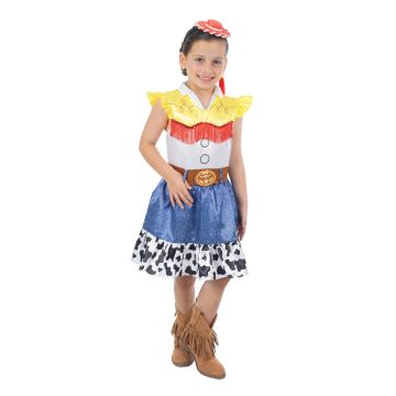 Girls Jessie Toy Story Costume Dress with Hat & Plait