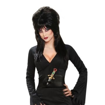 Adult Elvira Mistress of the Dark Costume Dress - Licensed Black Gothic Gown