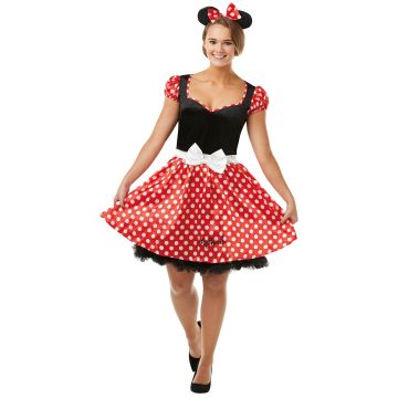 Women's Minnie Mouse Costume Dress with Ears - Disney Red Polka Dot