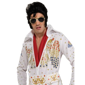 Adult Elvis Presley White Jumpsuit Costume - The King of Rock and Roll