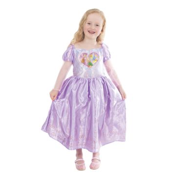 Girls Disney Rapunzel Princess Costume Dress with Heart Appliqué