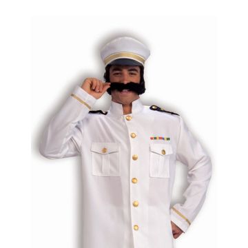 Adult Navy Captain Costume - White Officer Uniform with Cap