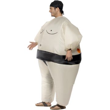 Adult Inflatable Sumo Wrestler Costume with Fan - Novelty Jumpsuit