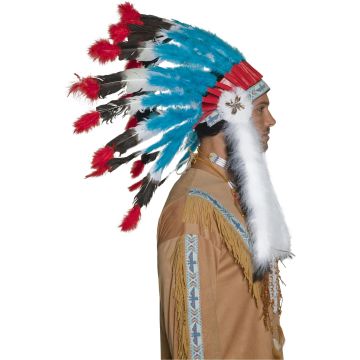 Adult Feathered Headdress - Frontier Ceremonial Headpiece Costume Accessory