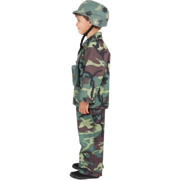 Kids Army Soldier Costume with Helmet and Parachute Pack