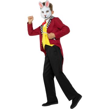 Kids White Rabbit Costume - Alice in Wonderland Tailcoat with Mask