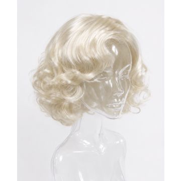 Adult 1920s Flapper Wig - Platinum Blonde Finger Wave Bob with Curls