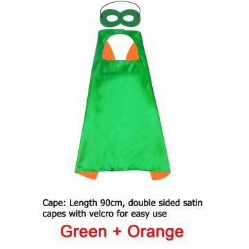 Green & Orange Double sided Cape & Mask Costume set tt1098-15