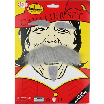 Grey fake mustache disguise tt1104