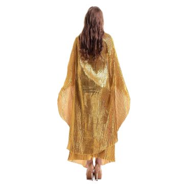 Ladies Cleopatra Goddess Costume - Egyptian Dress with Cape & Headpiece