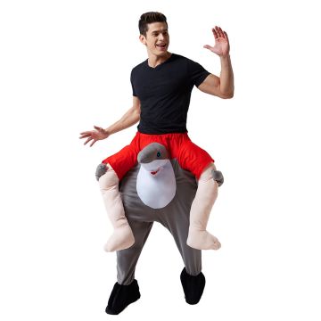 Shark Ride On Costume Adult - Carry Me Piggyback Shark Suit