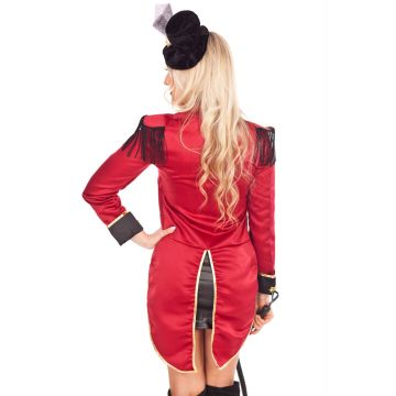 Ladies Ringmaster Costume - Red Jacket Circus Conductor Dress with Top Hat