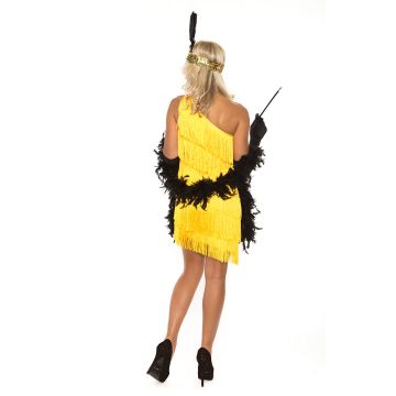 Womens Yellow Flapper Dress Costume - 1920s Charleston Fringe Gatsby Set
