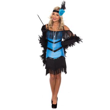 1920 flapper costumes Australia - Ladies 20s 1920s Charleston Flapper Chicago Fancy Dress Costume Black Boa