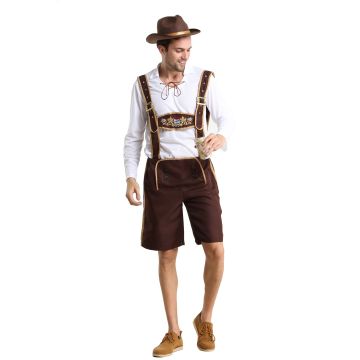 German Costume Adults Couple Oktoberfest Lederhosen Dirndl Set