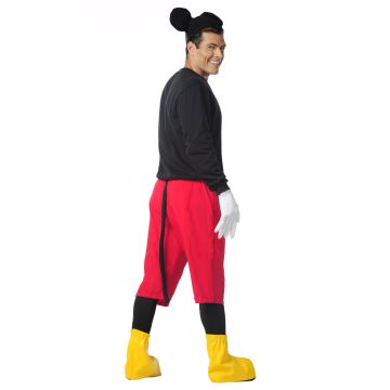 Adult Classic Cartoon Mouse Costume - Black Red Yellow Full Outfit