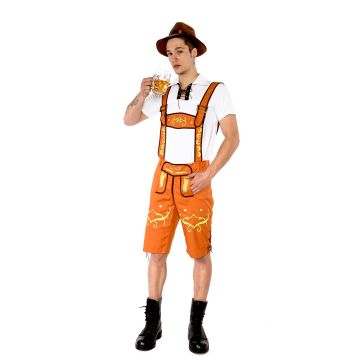 Adult Mens Oktoberfest Lederhosen Costume with Suspenders and Shirt