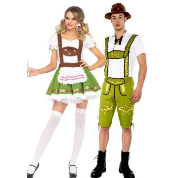 Couple Lederhosen Oktoberfest Dirndl Costume lh215g+lh325