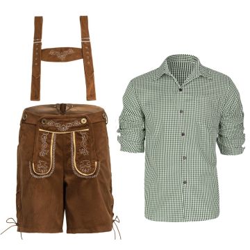 Mens Green Lederhosen German Costume lh220g