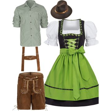 Couple Green Oktoberfest Beer German Lederhosen Costume lh220gln1001g