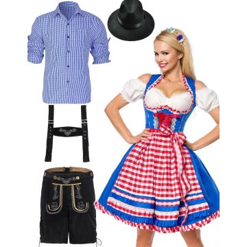 Couple Blue Oktoberfest German Wench Costume lh220blh324blh999