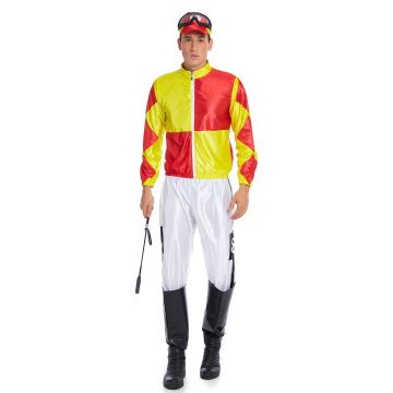 Full thoroughbred racing rider costume set for adult men