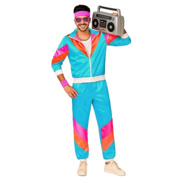 Light Blue Mens 1980s Shell Suit Dress Up tracksuit  lh237lightblue