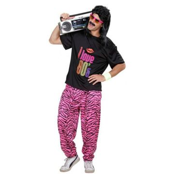 Adult 80s Pants - Hot Pink Zebra Print Baggy Pants