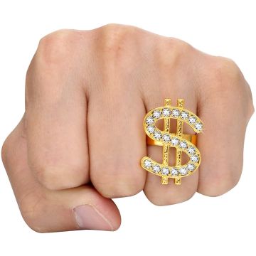 Adult Hip Hop Costume Accessory Set - 80s 90s Rapper Bling Kit with Wig