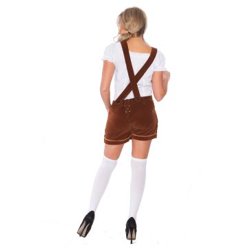 Womens Bavarian Beer Maid Costume - Velvet Lederhosen & Peasant Blouse