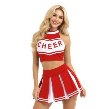Red Cheerleader School Girl Uniform Costume lh350red