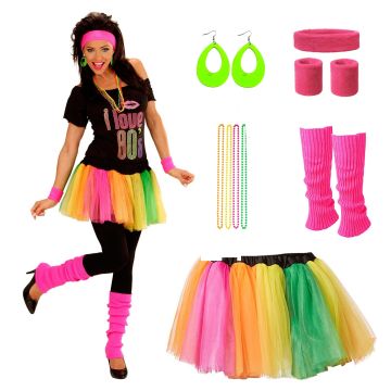 Ladies 80s Costume T-Shirt Tutu Set