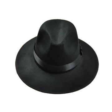 Adult 1920s Gangster Fedora Hat - Black Felt Costume Accessory