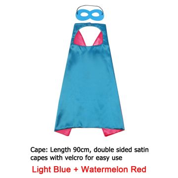Light Blue & Watermelon red Double sided Cape & Mask Costume set tt1098-17
