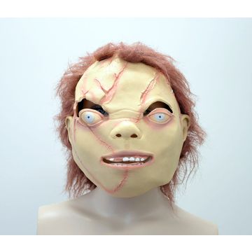 Chucky Doll Head Scary Party Facial Mask Latex Animals Cosplay Prop