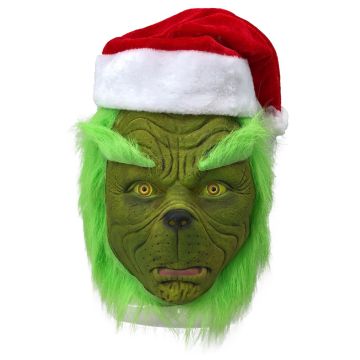Adult Green Christmas Grouch Costume - Full Santa Suit with Mask