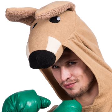 Adult Kangaroo Costume with Boxing Gloves - Full Body Onesie