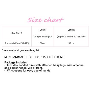 Adult Cockroach Costume with Wings and Six Legs